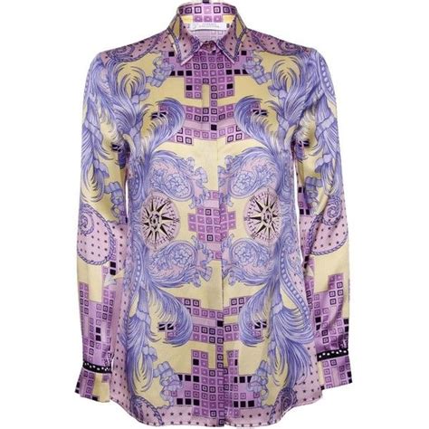 versace silk umbrella pattern blouse